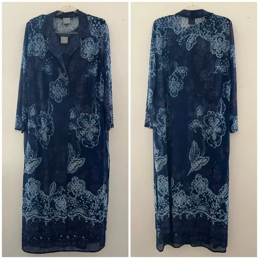 Vintage Rabbit Rabbit Rabbit Designs 2-Piece Dress Set Size 16W Maxi Modest USA